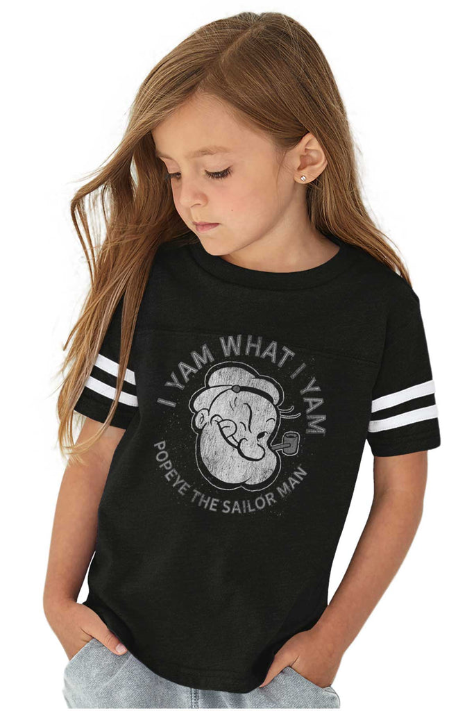 I Yam What I Yam Toddler Football Jersey Tee-Direct To Garment Print-Brisco Baby