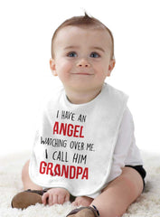 Grandpa Watching Over Me Infant Baby Bib-Direct To Garment Print-Brisco Baby
