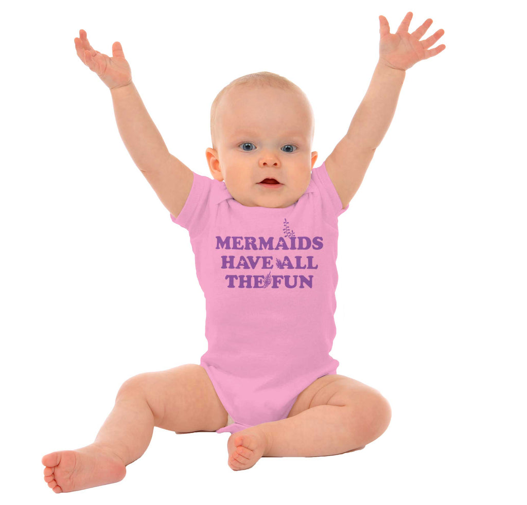 Mermaids Have Fun Romper Bodysuit-Direct To Garment Print-Brisco Baby