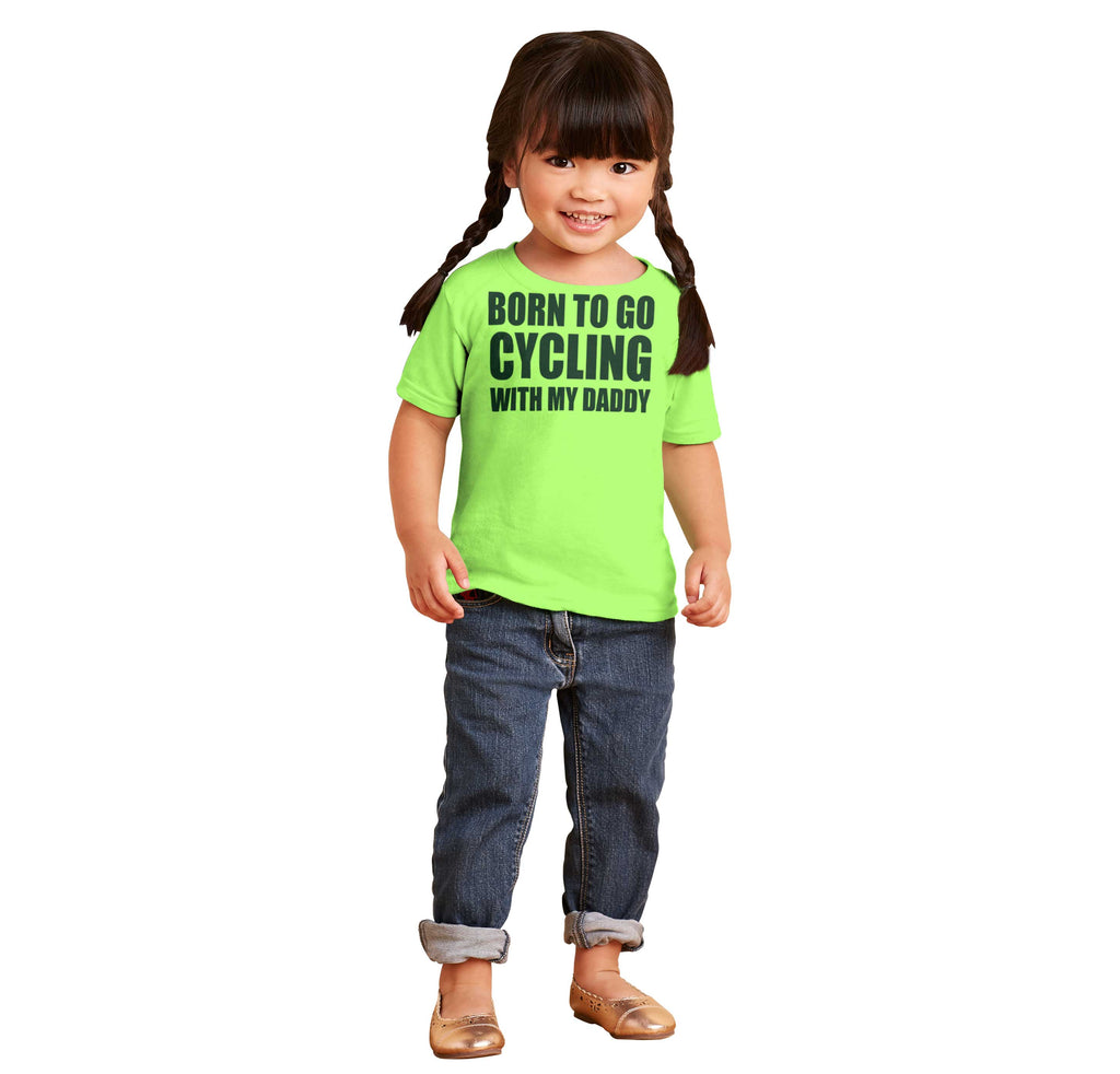 Cycling With Daddy Infant Toddler T Shirt-Direct To Garment Print-Brisco Baby