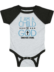 Cross Of God Raglan Romper Bodysuit-Direct To Garment Print-Brisco Baby