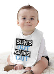 Guns Out Infant Baby Bib-Direct To Garment Print-Brisco Baby