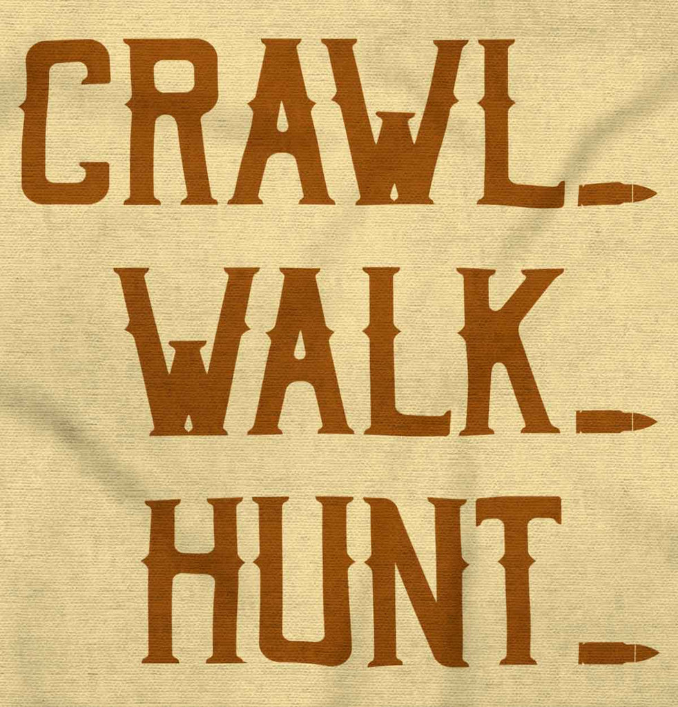 Crawl Walk Hunt Baby Romper Bodysuit-Direct To Garment Print-Brisco Baby