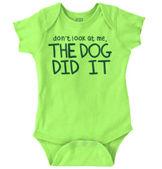 Dog Did It Romper Bodysuit-Direct To Garment Print-Brisco Baby