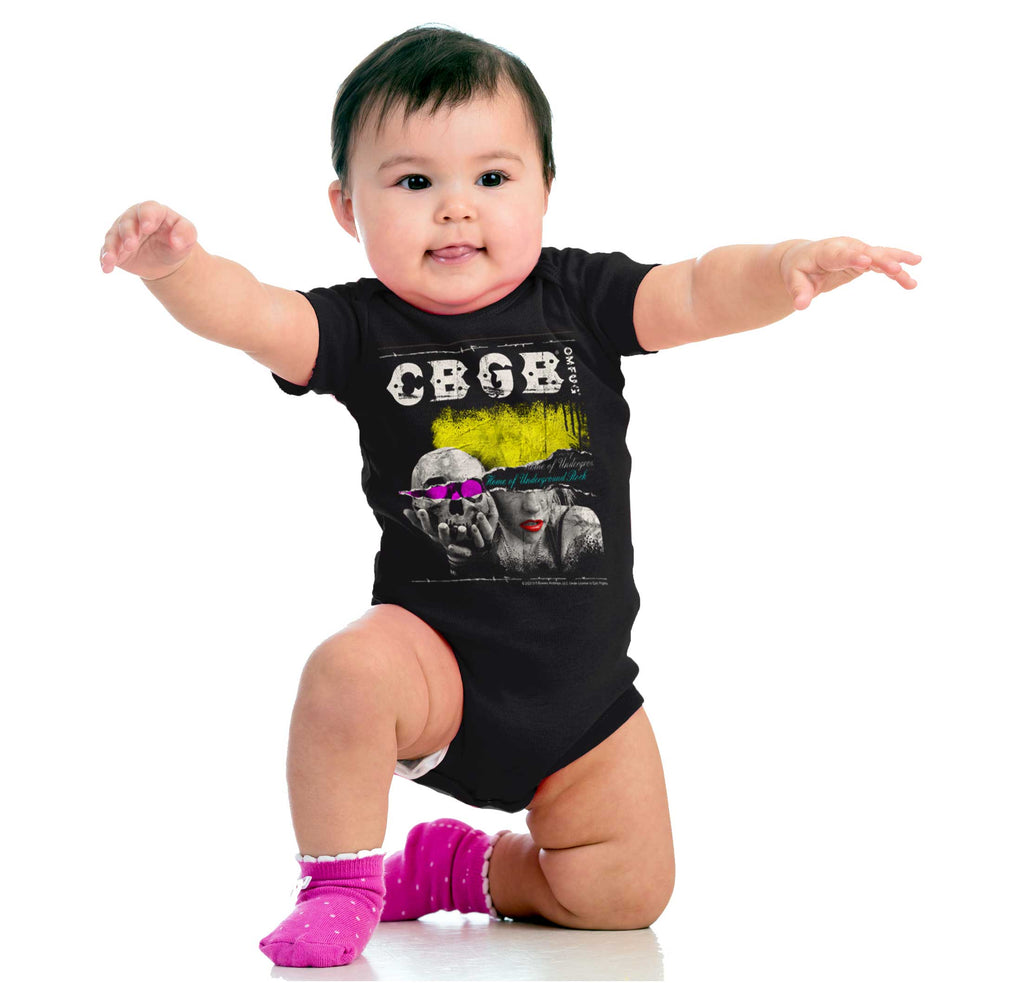 CBGB Underground Romper Bodysuit-Direct To Garment Print-Brisco Baby