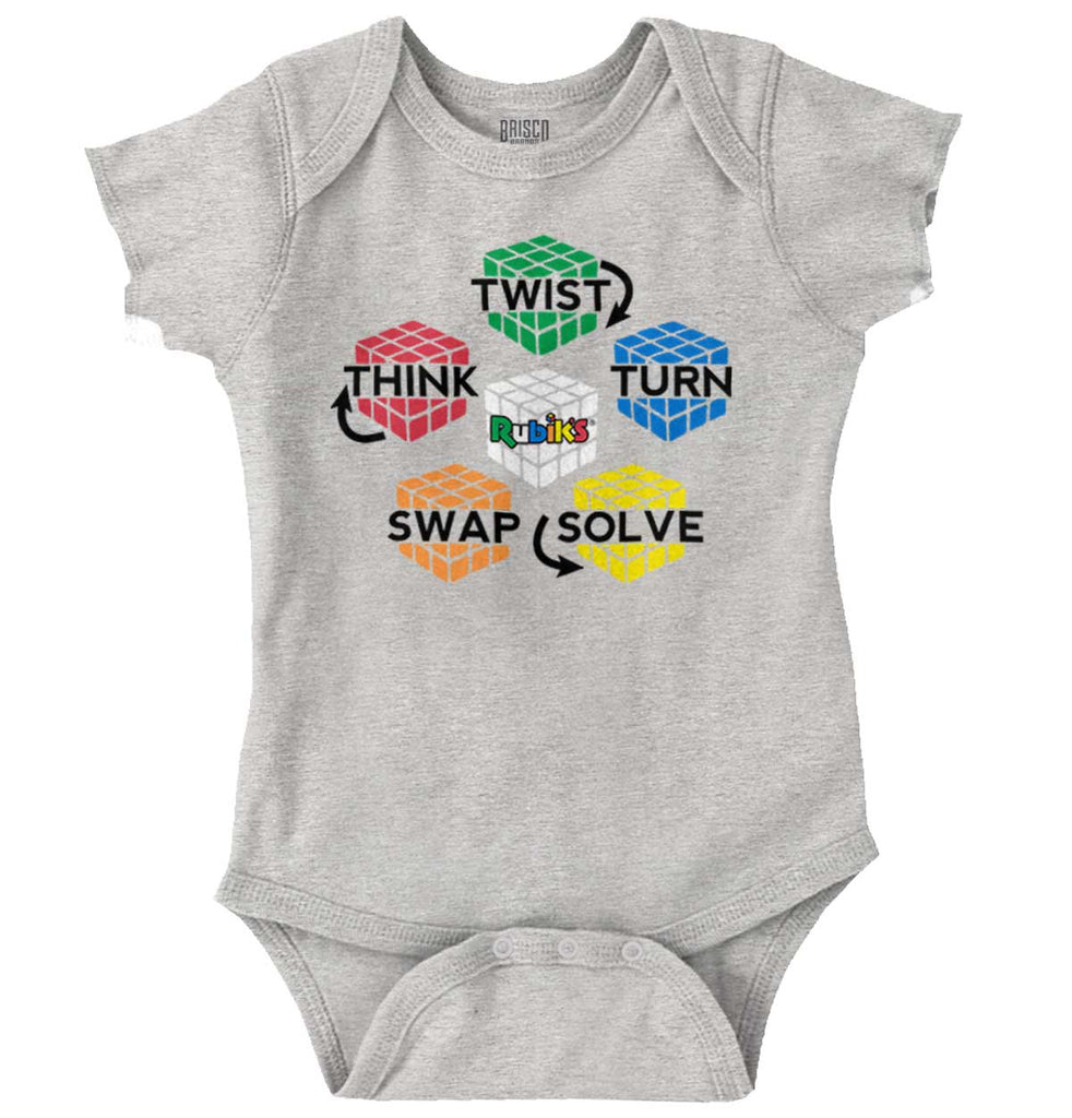 Rubik's Directions Romper Bodysuit-Direct To Garment Print-Brisco Baby