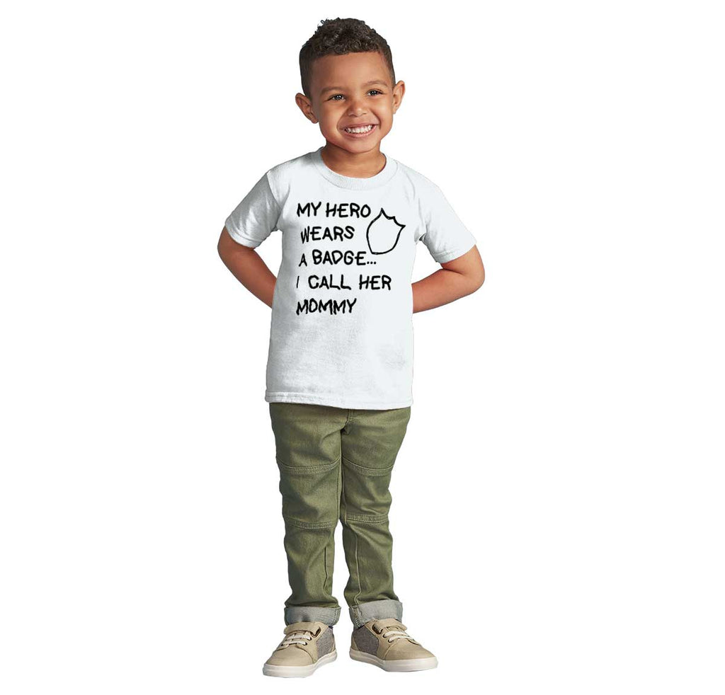 Hero Wears Badge Infant Toddler T Shirt-Direct To Garment Print-Brisco Baby