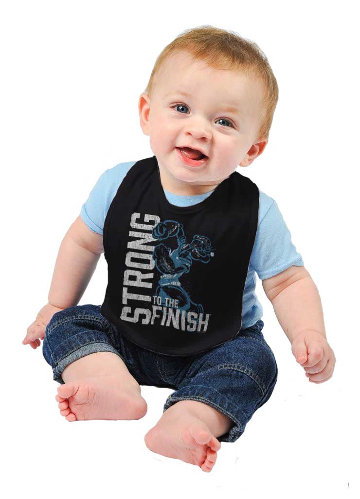 Popeye Muscles Infant Baby Bib-Direct To Garment Print-Brisco Baby