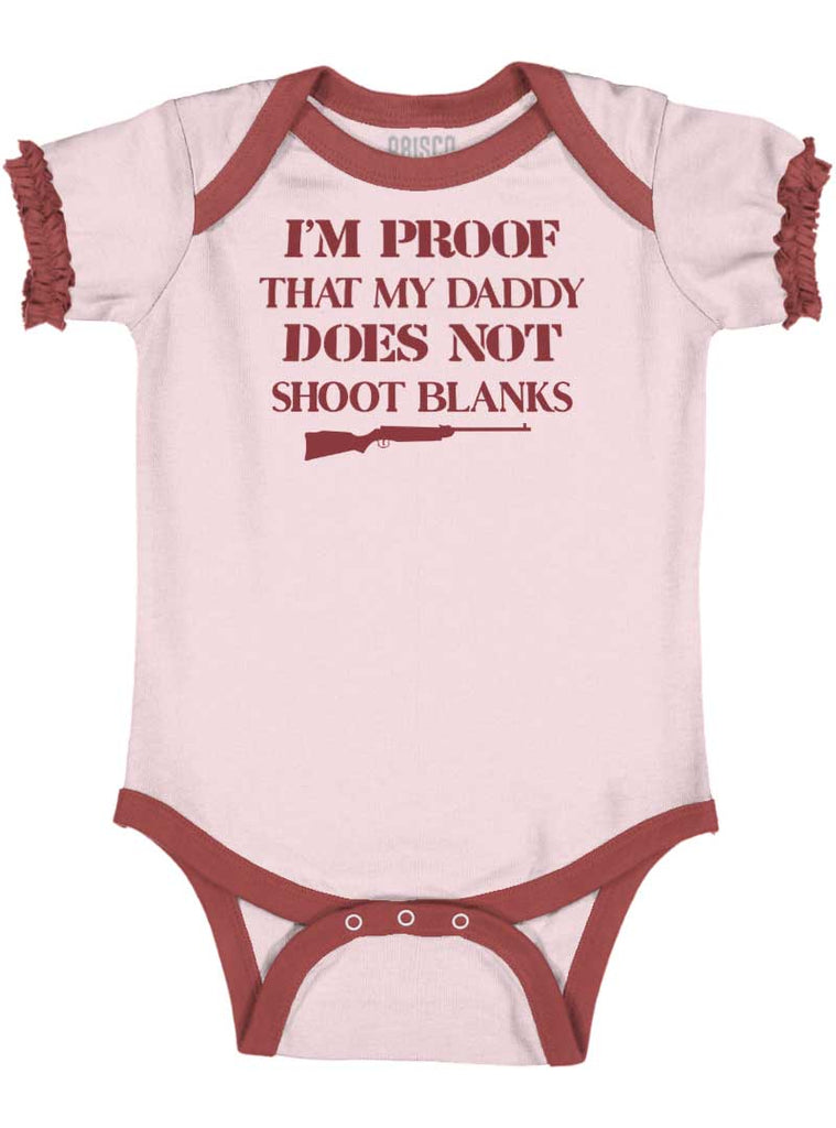 Shoot Blanks Baby Ruffled Trim Romper-Direct To Garment Print-Brisco Baby