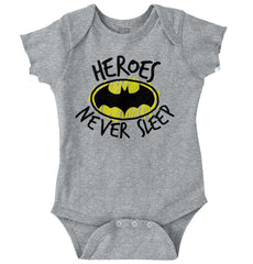 Heroes Never Sleep Romper Bodysuit-Direct To Garment Print-Brisco Baby