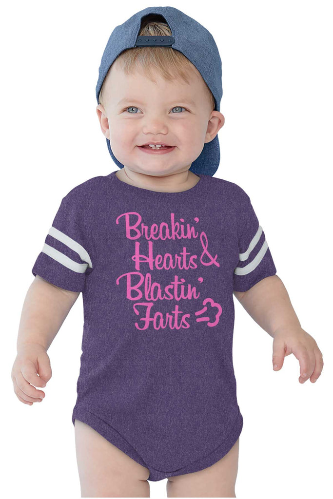 Blastin Farts Football Romper Bodysuit-Direct To Garment Print-Brisco Baby