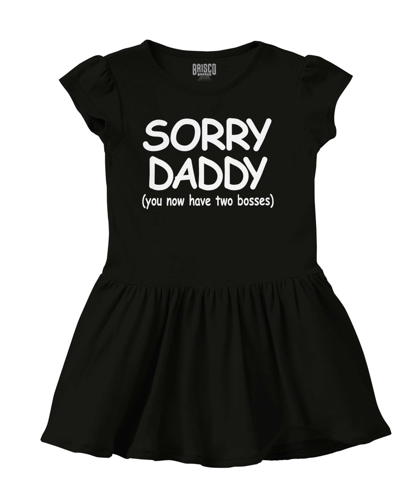 Sorry Daddy Solid Baby Infant Dress-Direct To Garment Print-Brisco Baby