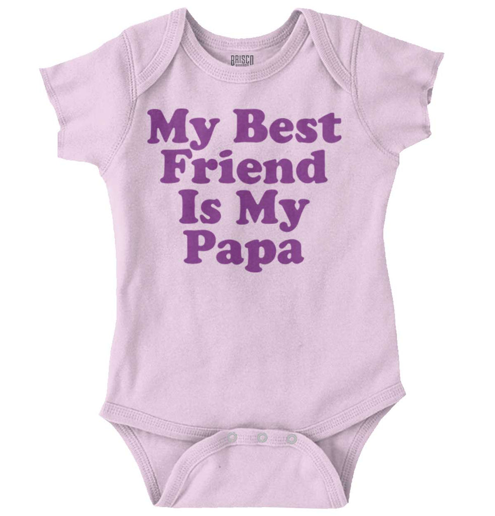 Best Friend Is Papa Romper Bodysuit-Direct To Garment Print-Brisco Baby