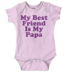 Best Friend Is Papa Romper Bodysuit-Direct To Garment Print-Brisco Baby