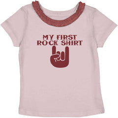 Rock Shirt Toddler Ruffled Trim T-Shirt-Direct To Garment Print-Brisco Baby
