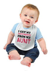 Awesomeness Auntie Infant Baby Bib-Direct To Garment Print-Brisco Baby
