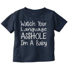 Watch The Language Infant Toddler T Shirt-Direct To Garment Print-Brisco Baby
