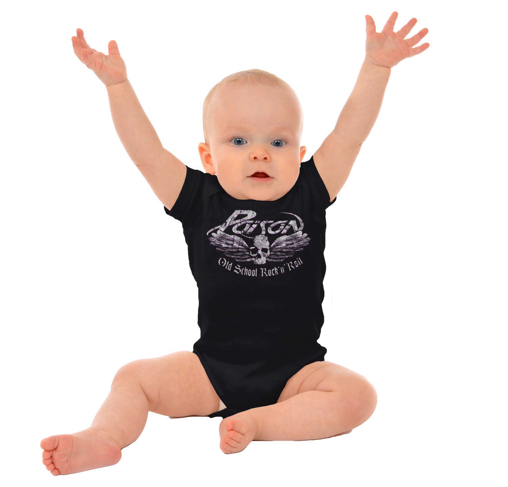 Old School Metal Romper Bodysuit-Direct To Garment Print-Brisco Baby