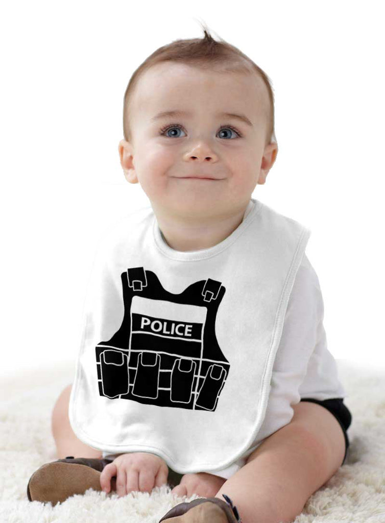Police Vest Infant Baby Bib-Direct To Garment Print-Brisco Baby