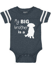 Brother is a Dog Football Romper Bodysuit-Direct To Garment Print-Brisco Baby