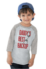 Daddy's Best Backup Toddler Baseball-Direct To Garment Print-Brisco Baby