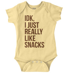 Really Like Snacks Romper Bodysuit-Direct To Garment Print-Brisco Baby