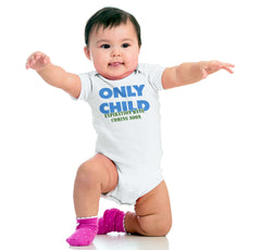 Only Child Expiration Date Romper Bodysuit-Direct To Garment Print-Brisco Baby