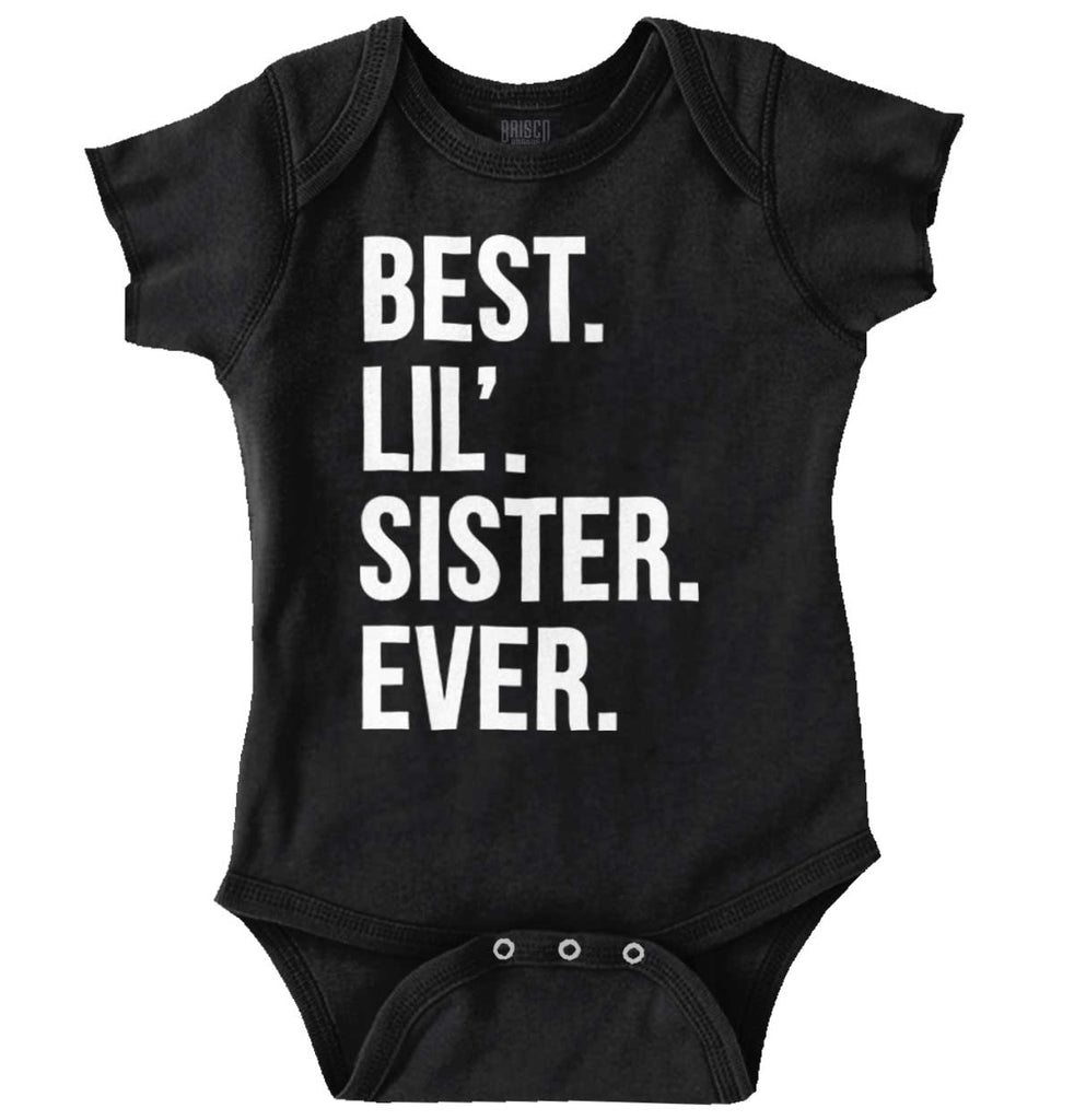 Best Lil Sister Ever Romper Bodysuit-Direct To Garment Print-Brisco Baby