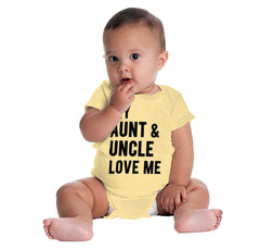 Aunt And Uncle Love Me Romper Bodysuit-Direct To Garment Print-Brisco Baby