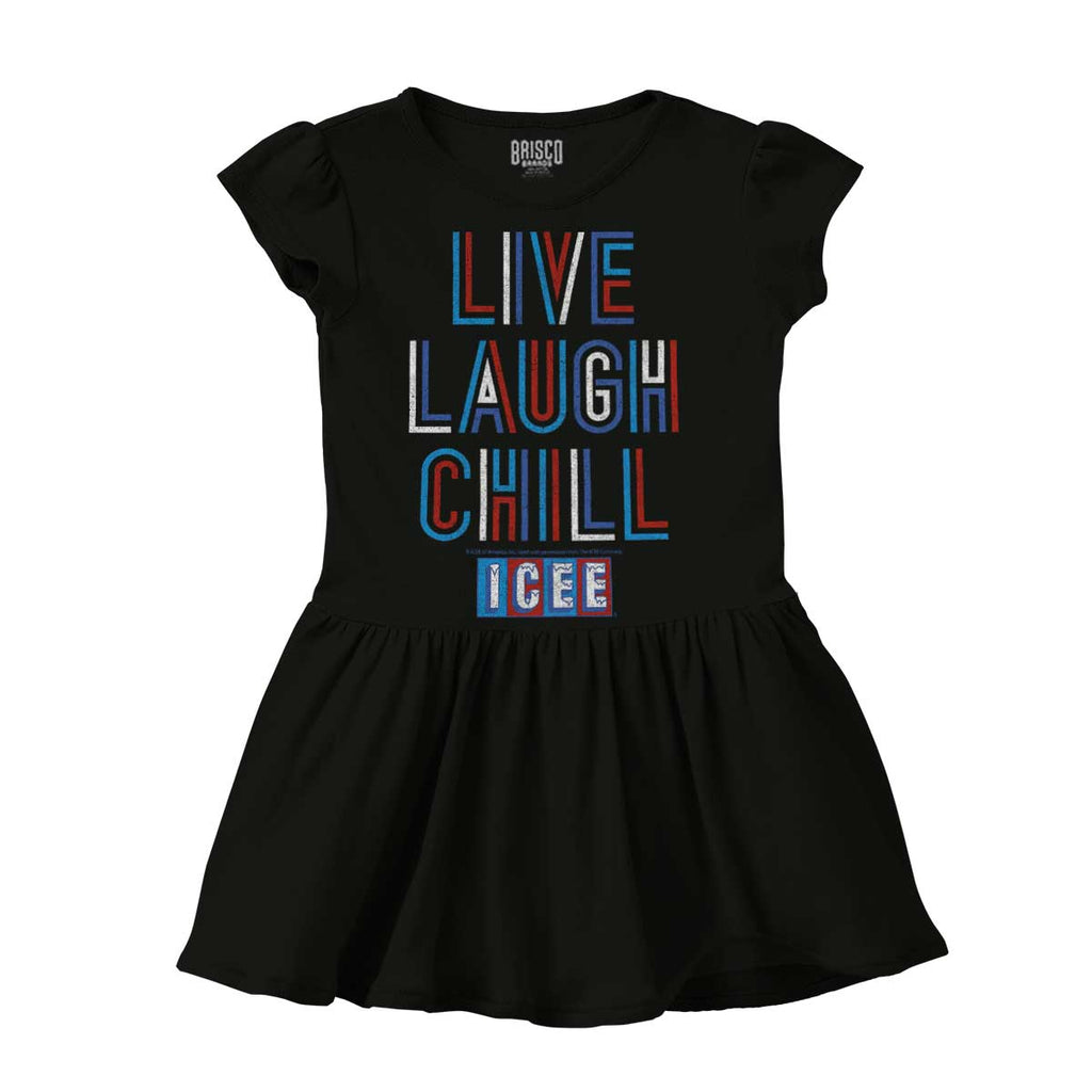 Live Laugh Chill Solid Baby Infant Dress-Direct To Garment Print-Brisco Baby
