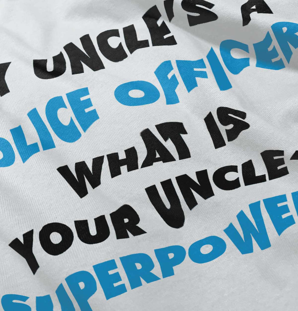 Uncle Police Officer Superpower Romper Bodysuit-Direct To Garment Print-Brisco Baby