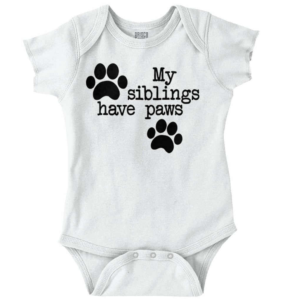 Siblings have paws Romper Bodysuit-Direct To Garment Print-Brisco Baby