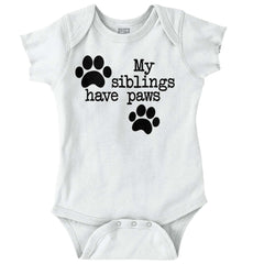 Siblings have paws Romper Bodysuit-Direct To Garment Print-Brisco Baby