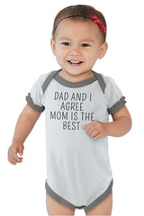 Mom Is Best Baby Ruffled Trim Romper-Direct To Garment Print-Brisco Baby