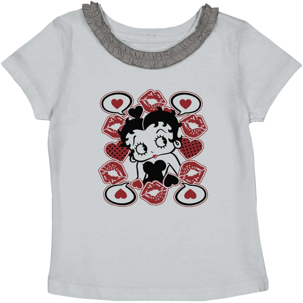 Betty In Love Toddler Ruffled Trim T-Shirt-Direct To Garment Print-Brisco Baby