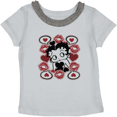 Betty In Love Toddler Ruffled Trim T-Shirt-Direct To Garment Print-Brisco Baby