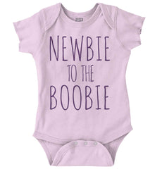 Newbie Boobie Romper Bodysuit-Direct To Garment Print-Brisco Baby