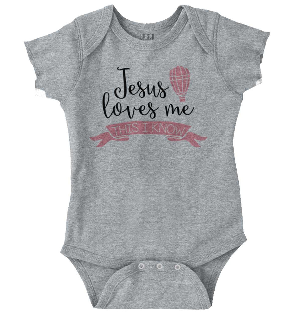 Jesus Christ Loves Me Romper Bodysuit-Direct To Garment Print-Brisco Baby