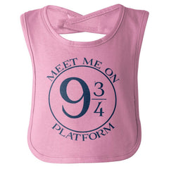 Meet Platform 9 3/4 Infant Baby Bib-Direct To Garment Print-Brisco Baby
