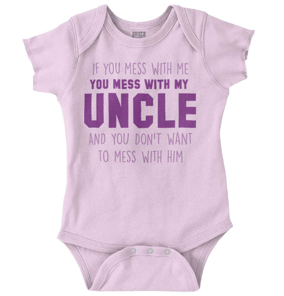 Mess With My Uncle Romper Bodysuit-Direct To Garment Print-Brisco Baby