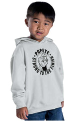 Popeye To The Finish Toddler Pullover Hoodie-Direct To Garment Print-Brisco Baby