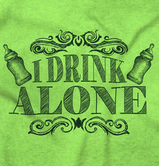 I Drink Alone Romper Bodysuit-Direct To Garment Print-Brisco Baby