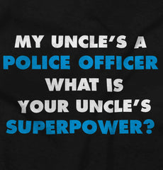 Uncle Police Officer Superpower Infant Baby Bib-Direct To Garment Print-Brisco Baby