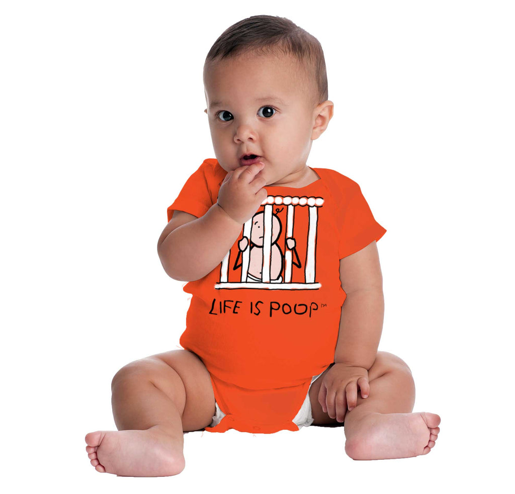 Jail Crib Romper Bodysuit-Direct To Garment Print-Brisco Baby