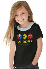 Ready Pac-Man Toddler Ruffled Trim T-Shirt-Direct To Garment Print-Brisco Baby