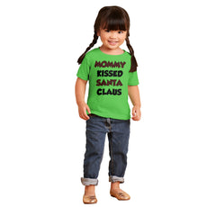 Mommy Kissed Santa Claus Infant Toddler T Shirt-Direct To Garment Print-Brisco Baby