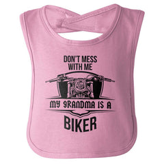 Biker Grandma Infant Baby Bib-Direct To Garment Print-Brisco Baby