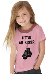 Little Ass Kicker Toddler Ruffled Trim T-Shirt-Direct To Garment Print-Brisco Baby