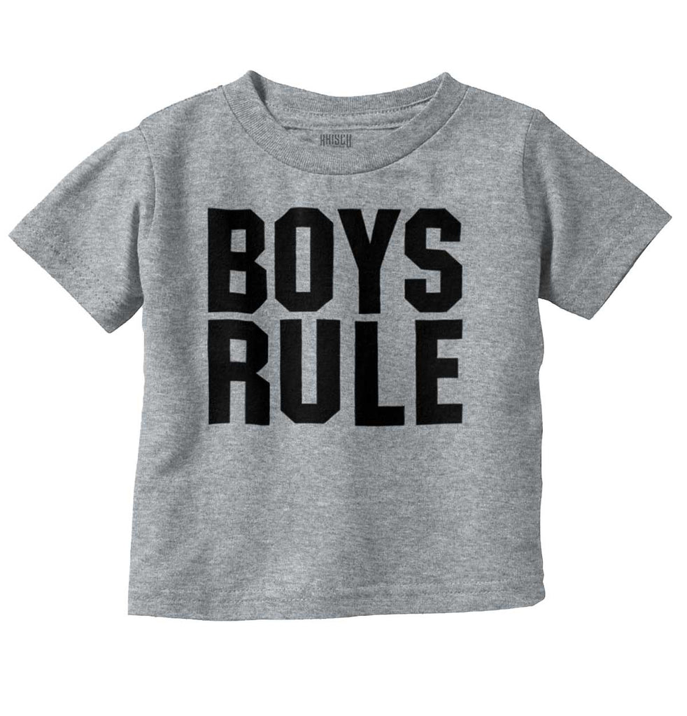 Boys Rule Infant Toddler T Shirt-Direct To Garment Print-Brisco Baby