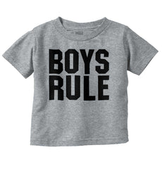 Boys Rule Infant Toddler T Shirt-Direct To Garment Print-Brisco Baby